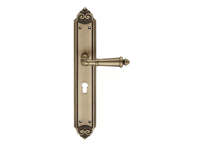 AIDA - Brass door handle on back plate _ LINEA CALI'